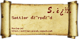 Sattler Árpád névjegykártya
